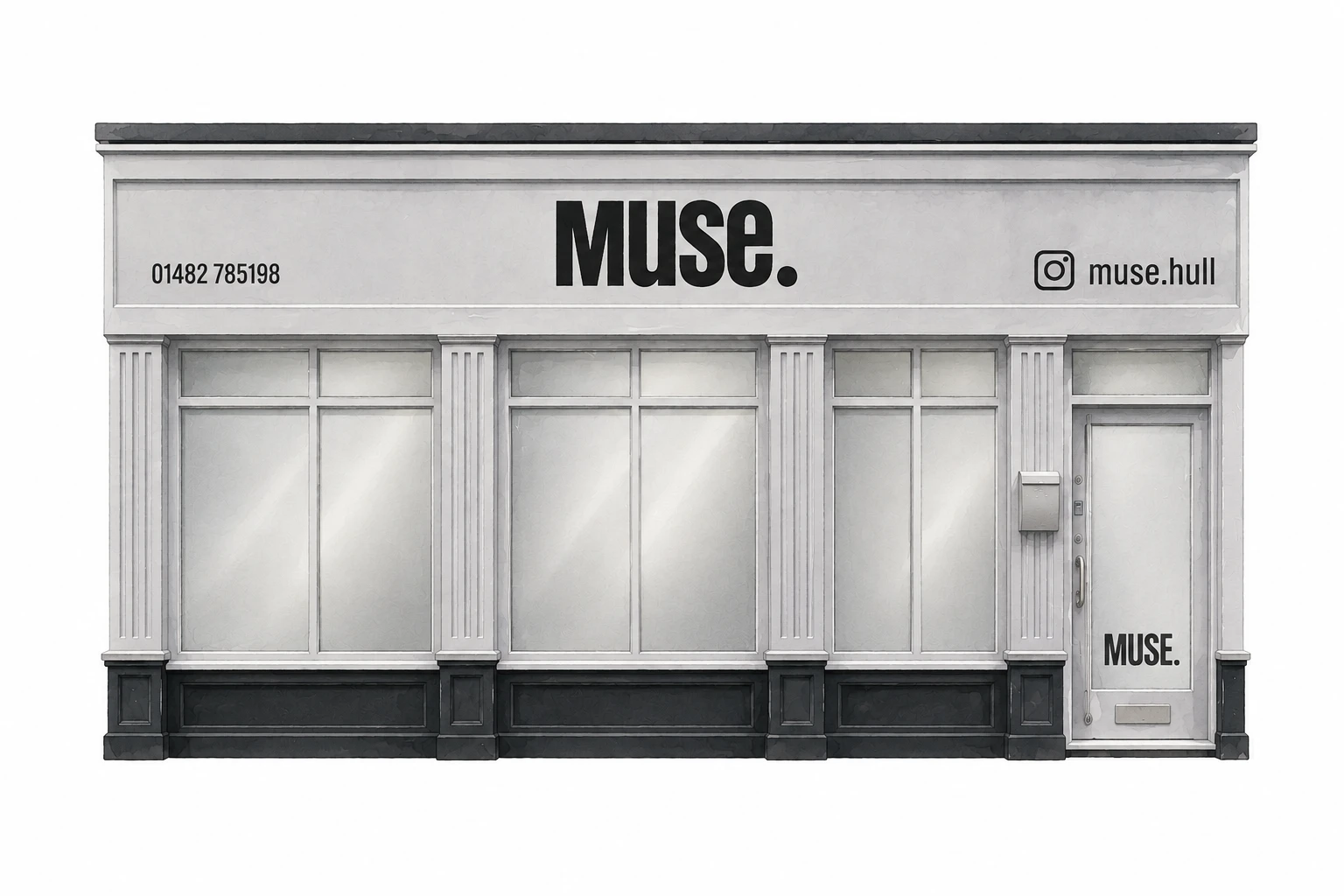Muse salon storefront, 36 South Street, Hull